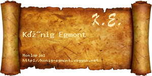 Kőnig Egmont névjegykártya